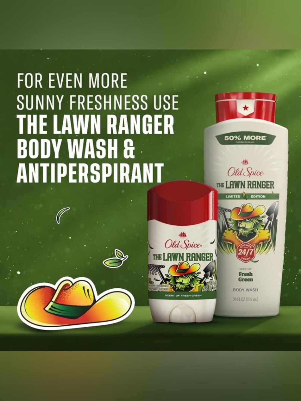 Old Spice The Lawn Ranger Fresh Green Body Wash 24oz & Antiperspirant